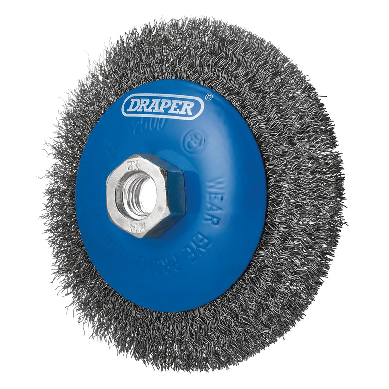 Draper Steel Bevelled Crimped Wire Wheel Brush 115mm M14