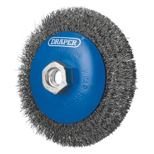 Draper Steel Bevelled Crimped Wire Wheel Brush 115mm M14