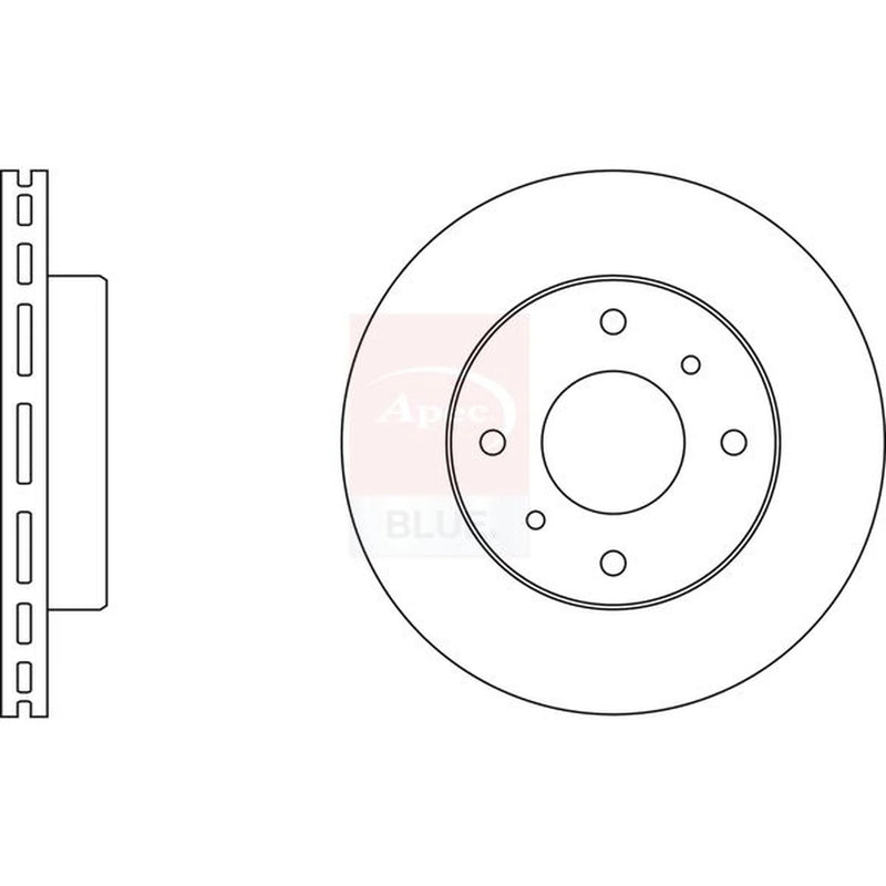 Apec 2 x Vented Front Brake Discs SDK6156
