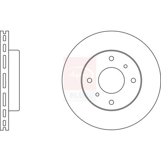 Apec 2 x Vented Front Brake Discs SDK6156