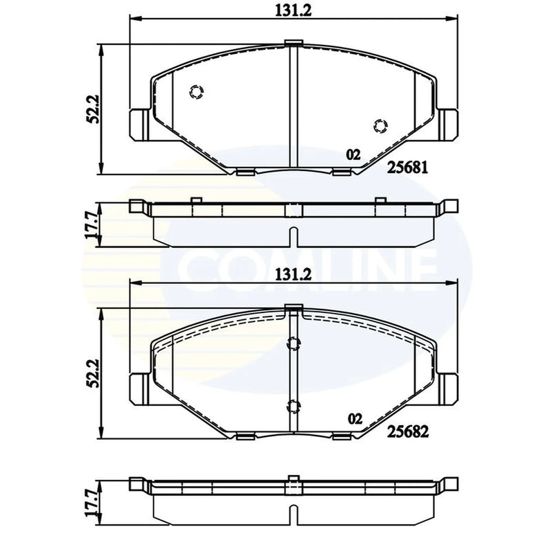 Comline 4 x Front Brake Pad Set CBP02126