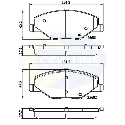 Comline 4 x Front Brake Pad Set CBP02126