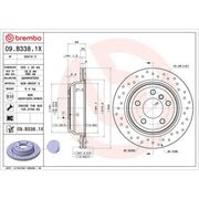 Brembo Xtra 2 x Perforated/Vented Rear Brake Discs 09.B338.1X