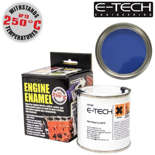 E-Tech - BLUE Heat Resistant Engine Enamel Paint 250ml - Brush On High Temp E-Tech  - Town Parts