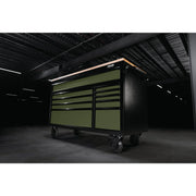 Bunker 10 Drawer Workbench Roller Tool Cabinet 56" Green