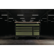 Bunker 10 Drawer Workbench Roller Tool Cabinet 56" Green