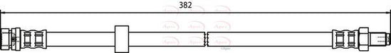 APEC Brake Hose Rear 382mm Length Fits Ford Tourneo Connect Transit Connect APEC - Town Parts