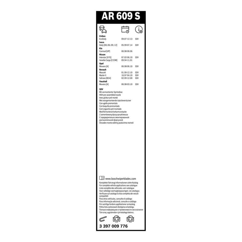 Bosch Aerotwin Front Wiper Blade Set 600mm + 600mm — AR609S