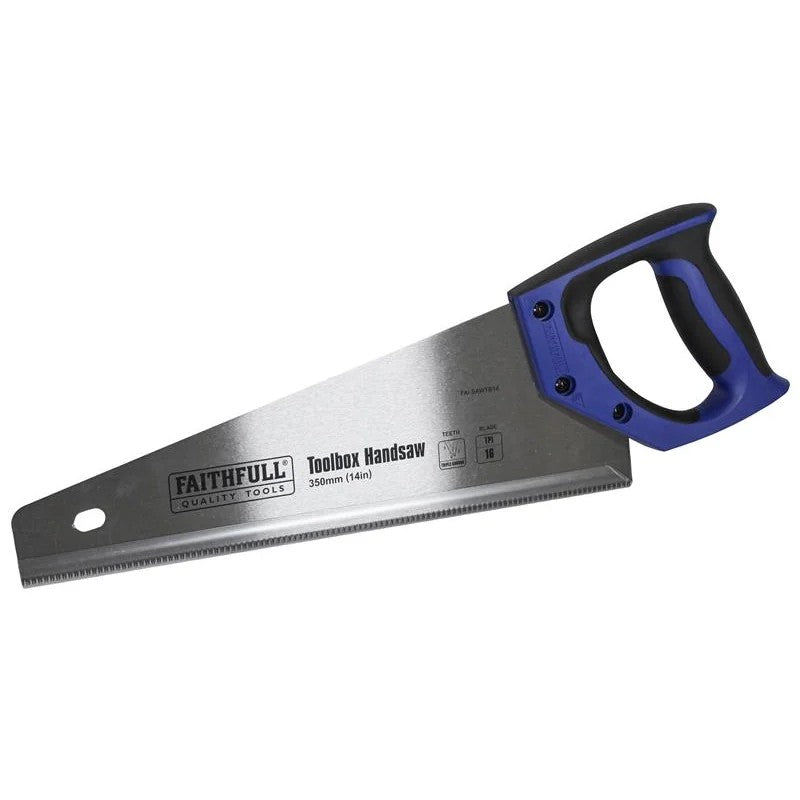 Faithfull Toolbox Hardpoint Handsaw 350mm (14in) 16 TPI - FAISAWTB14