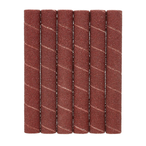 Draper Aluminium Oxide Sanding Sleeves 12.7x115mm 80 Grit (Pack of 6)
