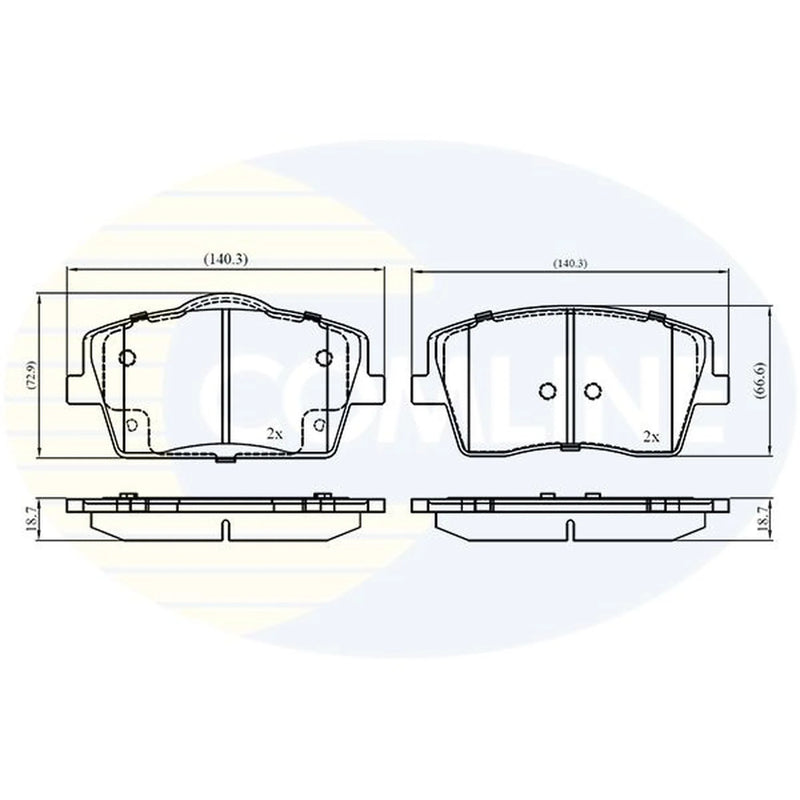 Comline 4 x Front Brake Pad Set CBP02394