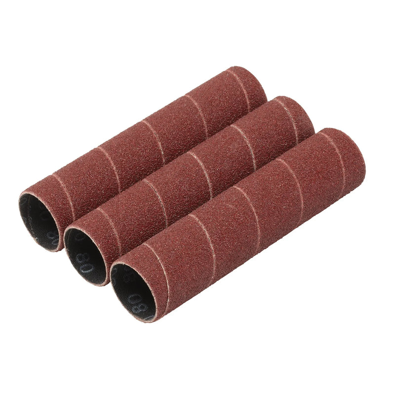 Draper Aluminium Oxide Sanding Sleeves 25x115mm 80 Grit (Pack of 3)