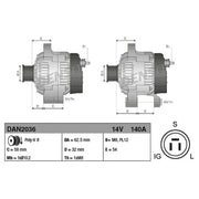 Denso Car Alternator 12V DAN2036