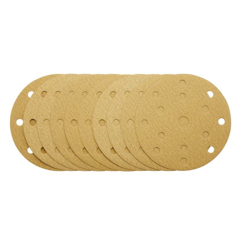 Draper Gold Sanding Discs 150mm 180 Grit with 15 Dust Extraction Holes