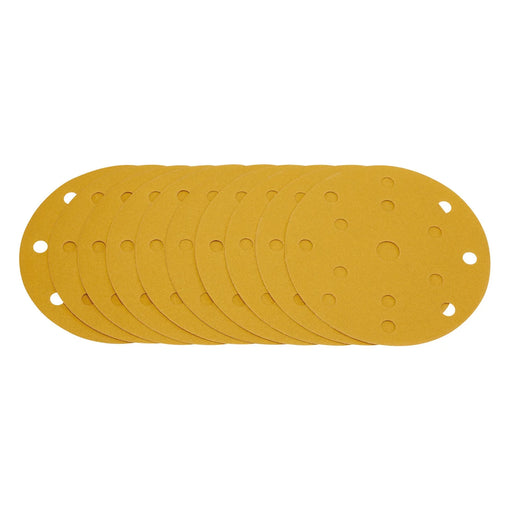 Draper Gold Sanding Discs 150mm 240 Grit with Dust Extraction Holes