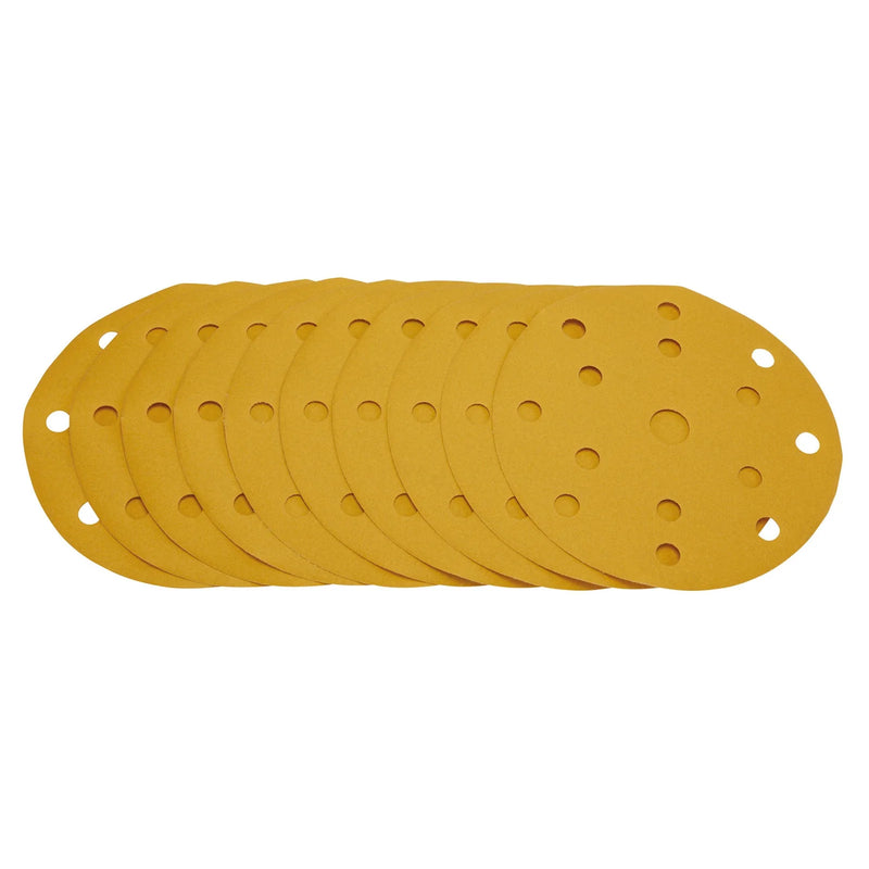 Draper Gold Sanding Discs 150mm 320 Grit with 15 Dust Holes (Pack of 10)