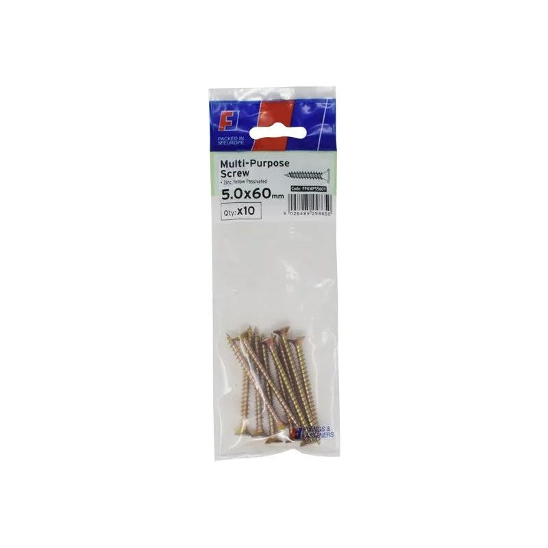ForgeFix Multi-Purpose Pozi Screw CSK ST ZYP 5.0 x ForgePack 10 30-100mm