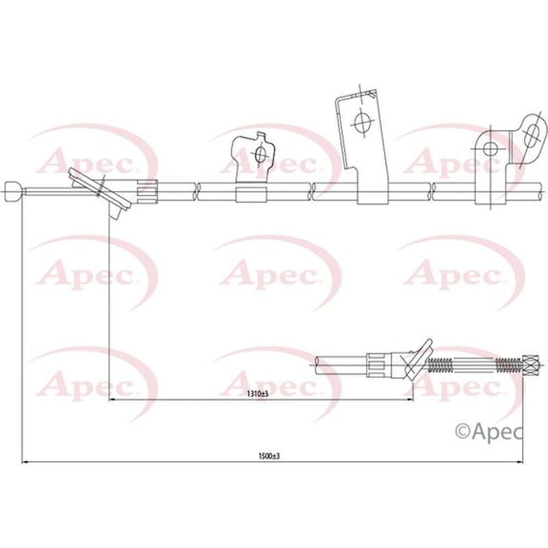 Apec Handbrake Cable Right Rear CAB1009