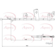 Apec Handbrake Cable Right Rear CAB1009