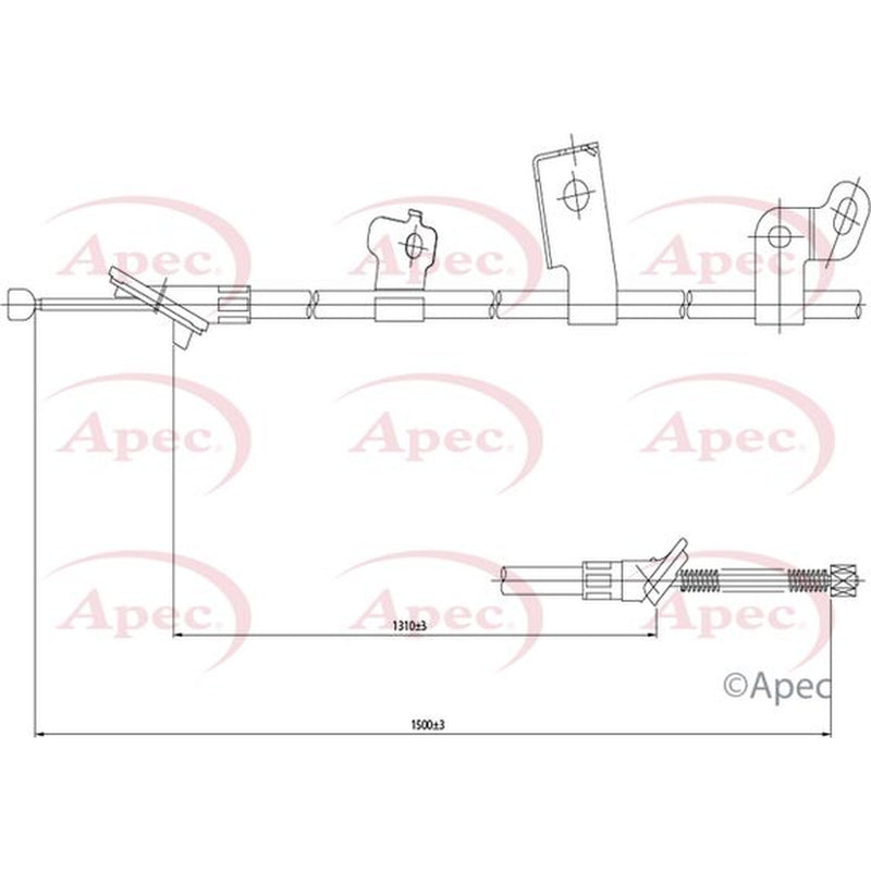 Apec Handbrake Cable Right Rear CAB1009