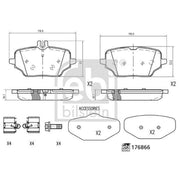 Febi Rear Brake Pad Set 176866