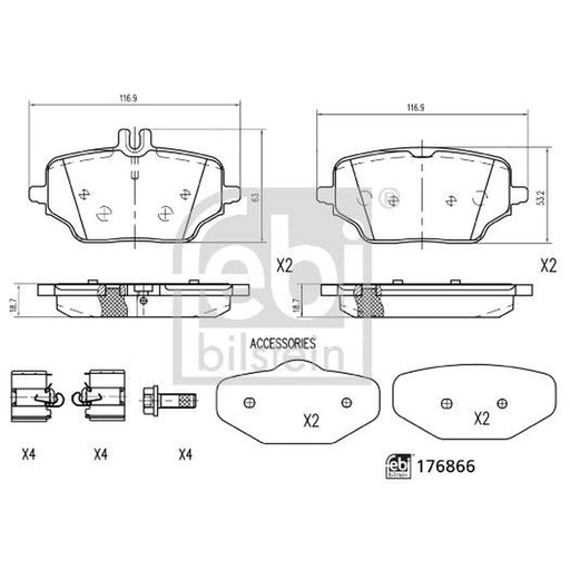 Febi Rear Brake Pad Set 176866