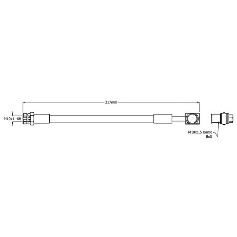 Juratek Brake Hydraulic Hose Line Rear JBH1584