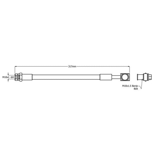 Juratek Brake Hydraulic Hose Line Rear JBH1584