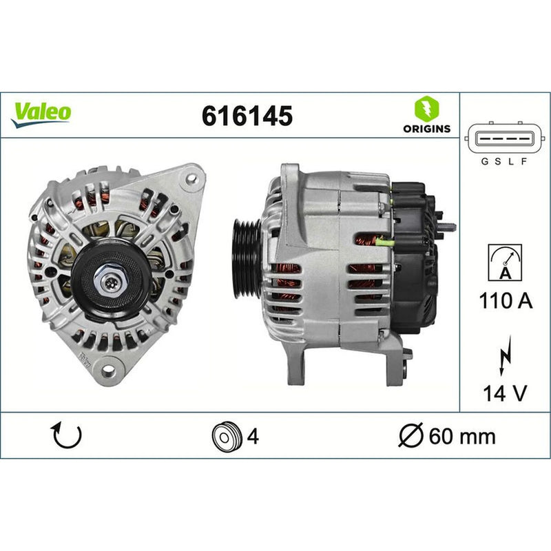 Valeo Car Alternator 12V 616145