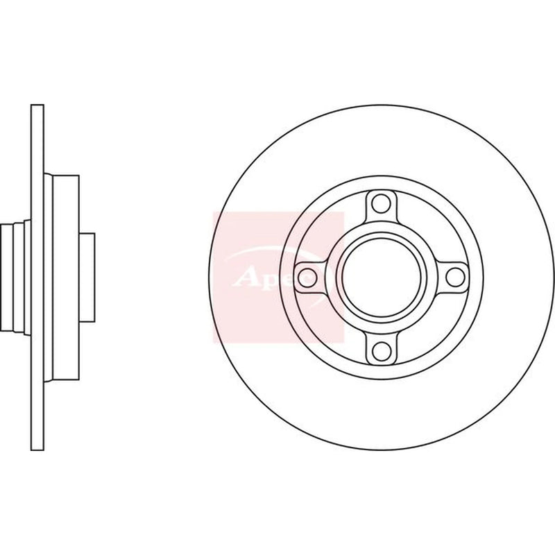 Apec 2 x Solid Rear Brake Discs DSK2288