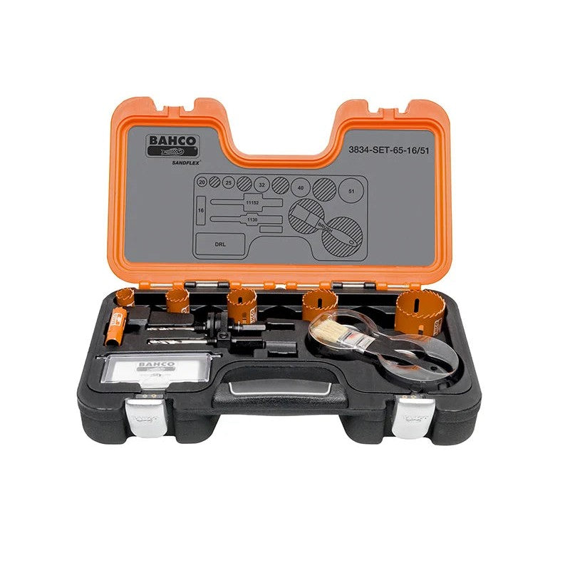 Bahco Professional Holesaw Set 3834 16/51 Sizes: 16-51mm - 3834-SET-65-16/51