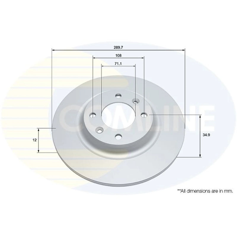 Comline 2 x Solid Rear Brake Discs ADC2729