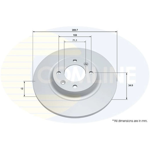 Comline 2 x Solid Rear Brake Discs ADC2729