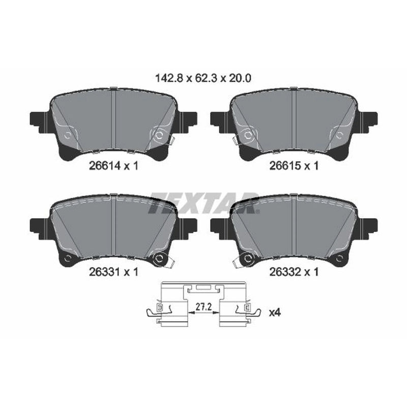 Textar Rear Brake Pad Set 2661401