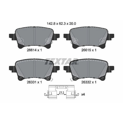 Textar Rear Brake Pad Set 2661401