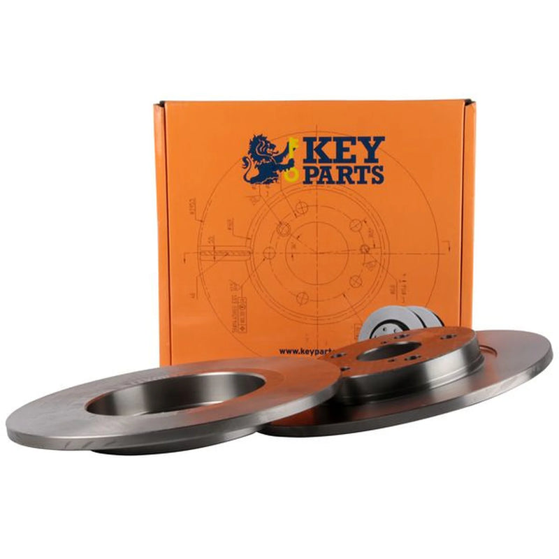 Key Parts 2 x Solid Rear Brake Discs KBD4747