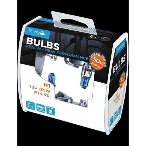 2x H1 Car Headlamp Upgrade Bulb 50% Brighter Headlight Simply  - Town Parts