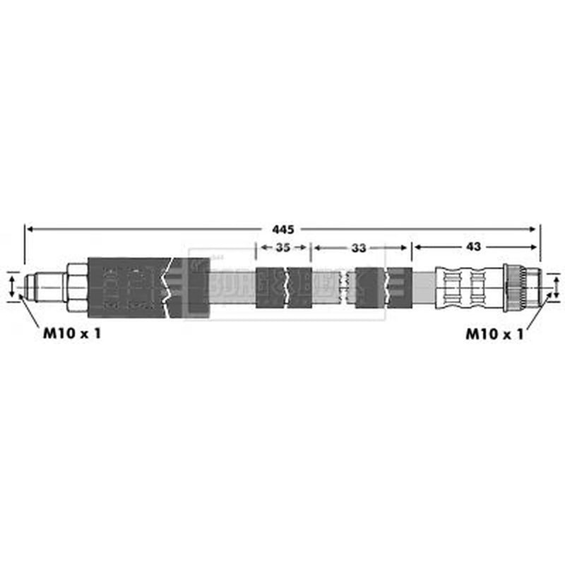 Borg & Beck Brake Hydraulic Hose Line Front Left BBH6904