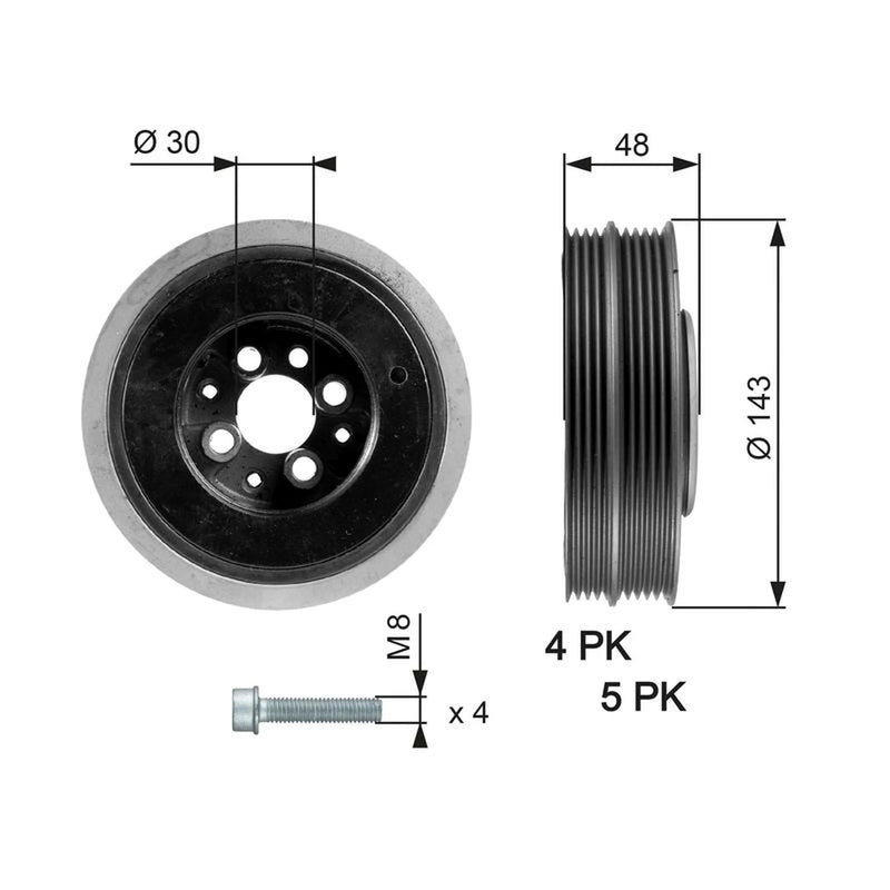 Gates Crank Shaft Belt Pulley TVD1015A
