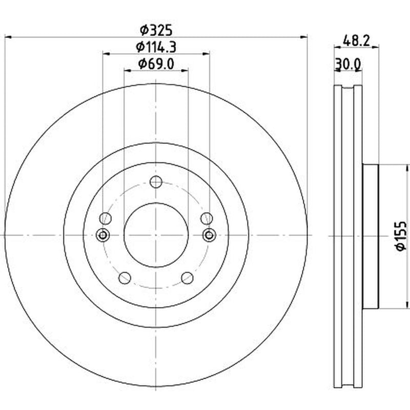 Mintex 2 x Vented Front Brake Discs MDC3227C