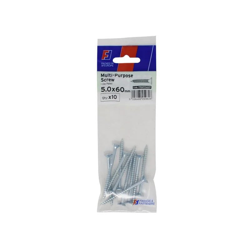 ForgeFix Multi-Purpose Pozi Screw CSK ST ZP 5.0 x ForgePack 10 30-100mm