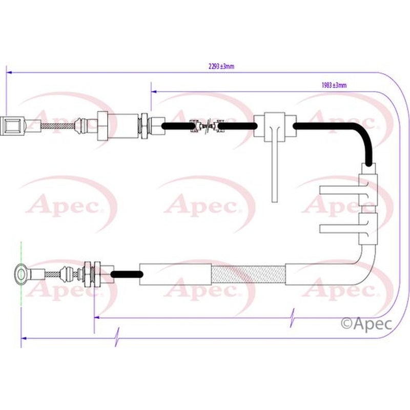 Apec Handbrake Cable Front CAB1224