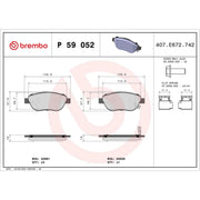 Brembo 4 x Front Brake Pad Set P59052