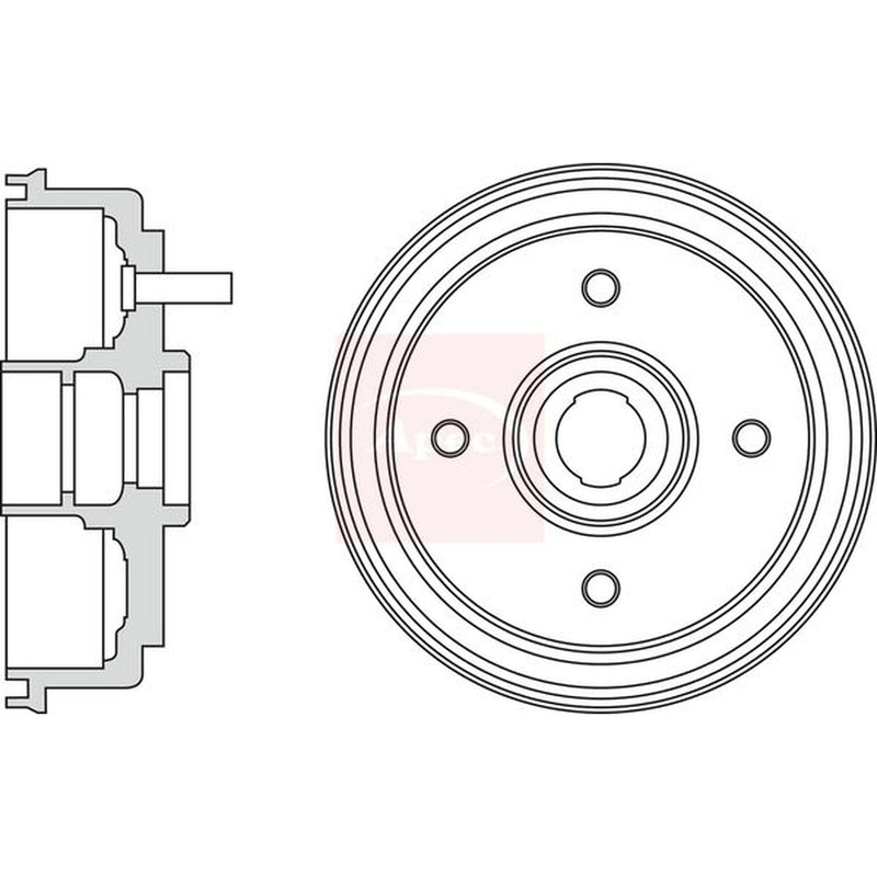 Apec Brake Drum Assembly Rear DRM9982