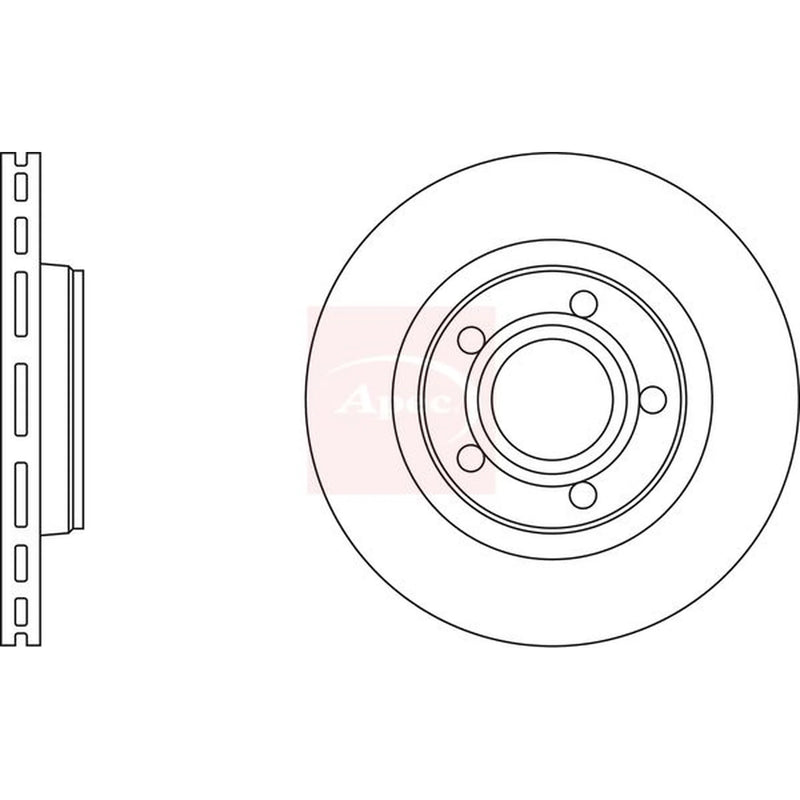 Apec 2 x Vented Front Brake Discs DSK776