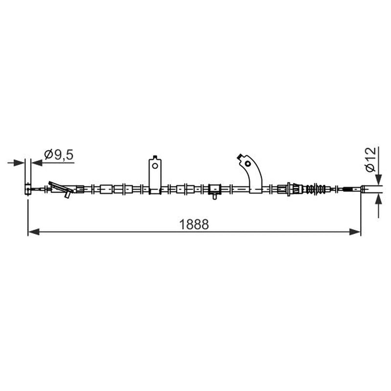Bosch Handbrake Cable Rear 1 987 482 854