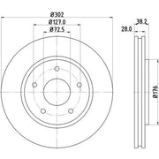 DON 2 x Front Brake Discs PCD12532