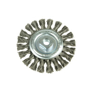 Lessmann Knot Wheel Brush 100 x 12mm M14 Bore, 0.50 Steel Wire - 471.217