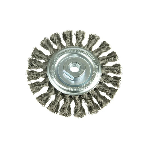 Lessmann Knot Wheel Brush 115 x 14mm M14 Bore, 0.35 Steel Wire - 472.117