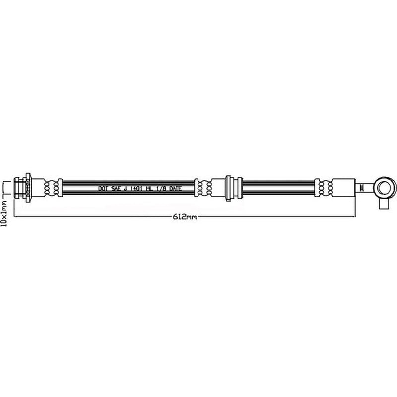 Abtex Brake Hydraulic Hose Line Front Left ABH1224L